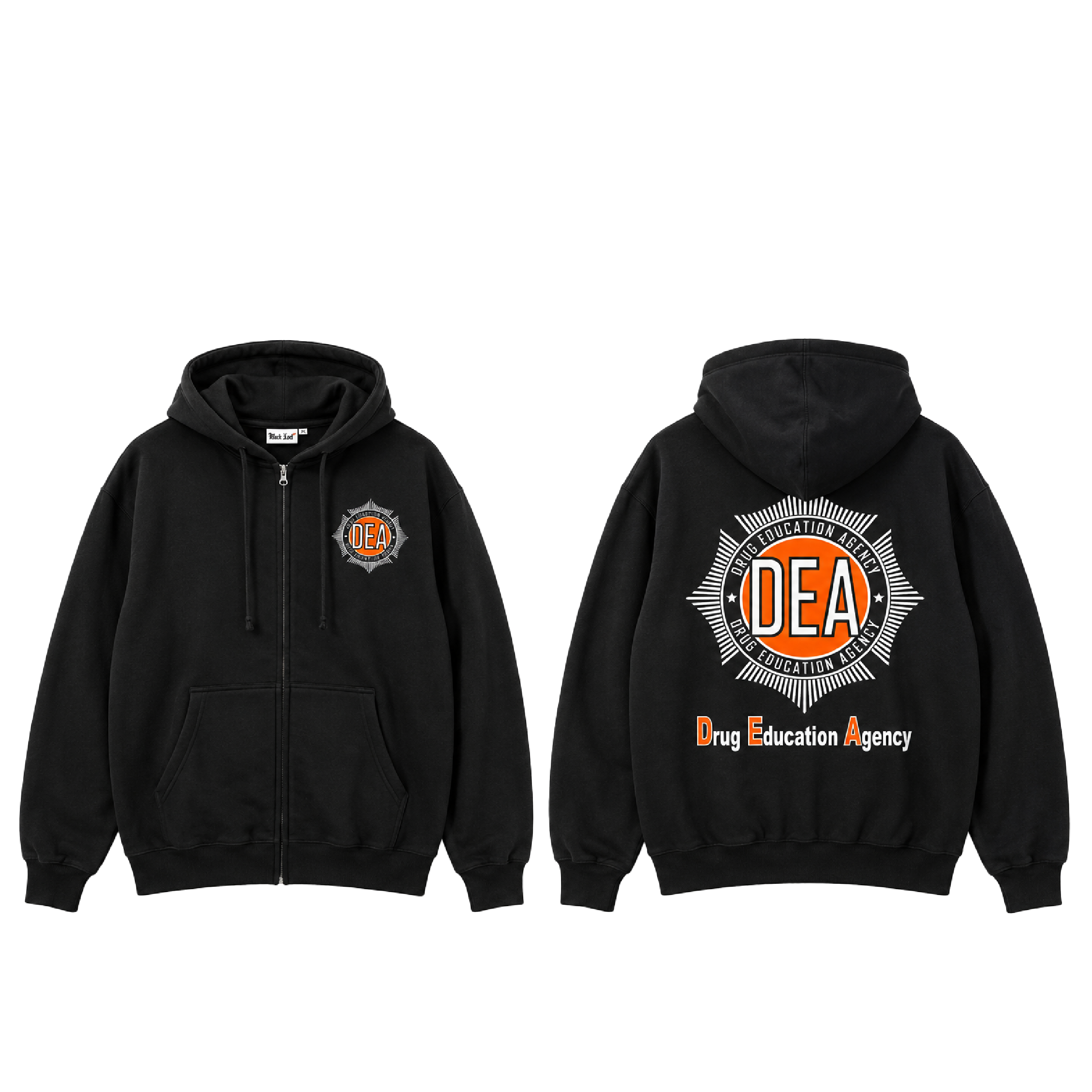 auto draft sweat hoodie zippé black leaf