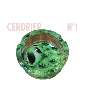 cendrier en verre avec illustration