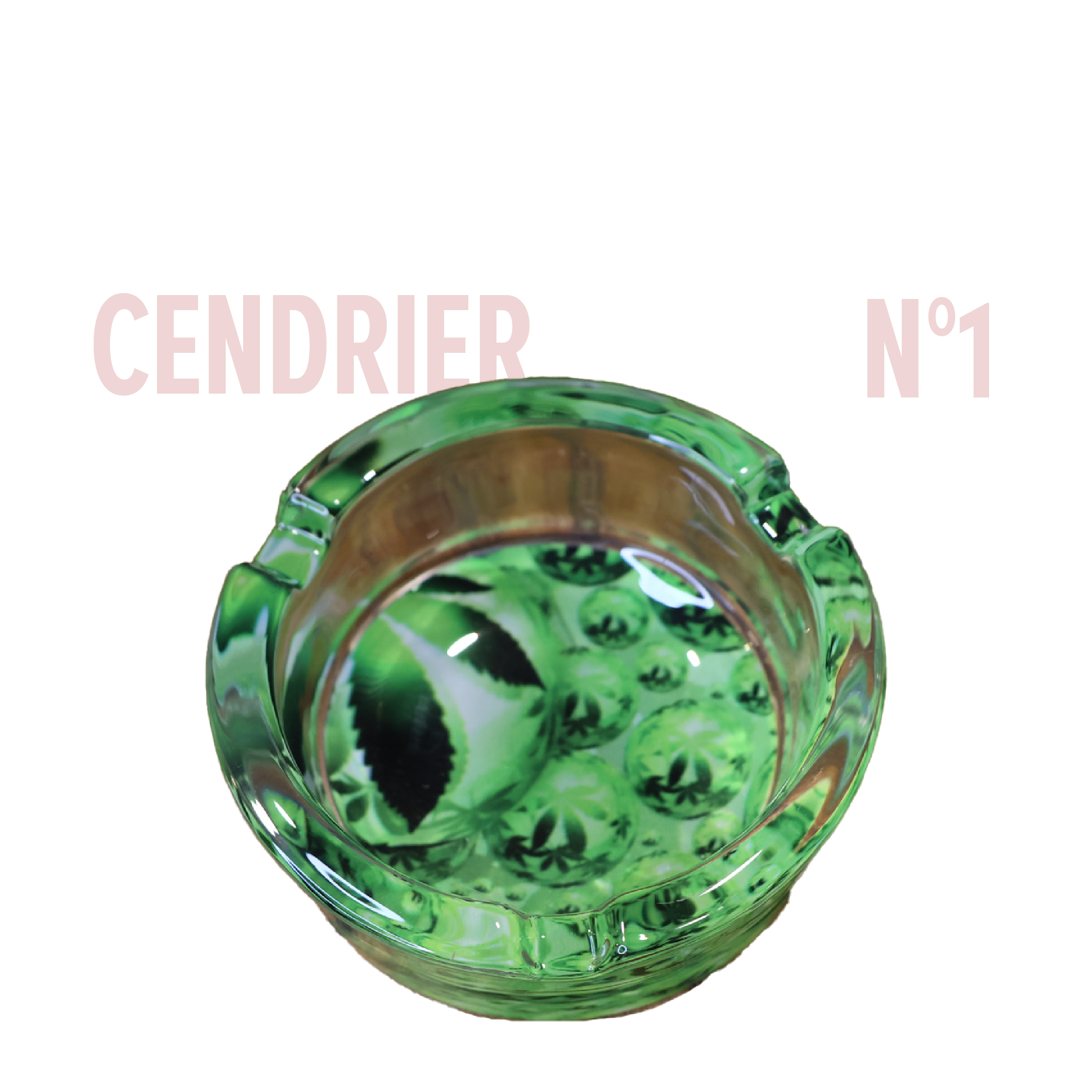 cendrier en verre avec illustration cendrier en verre avec illustration