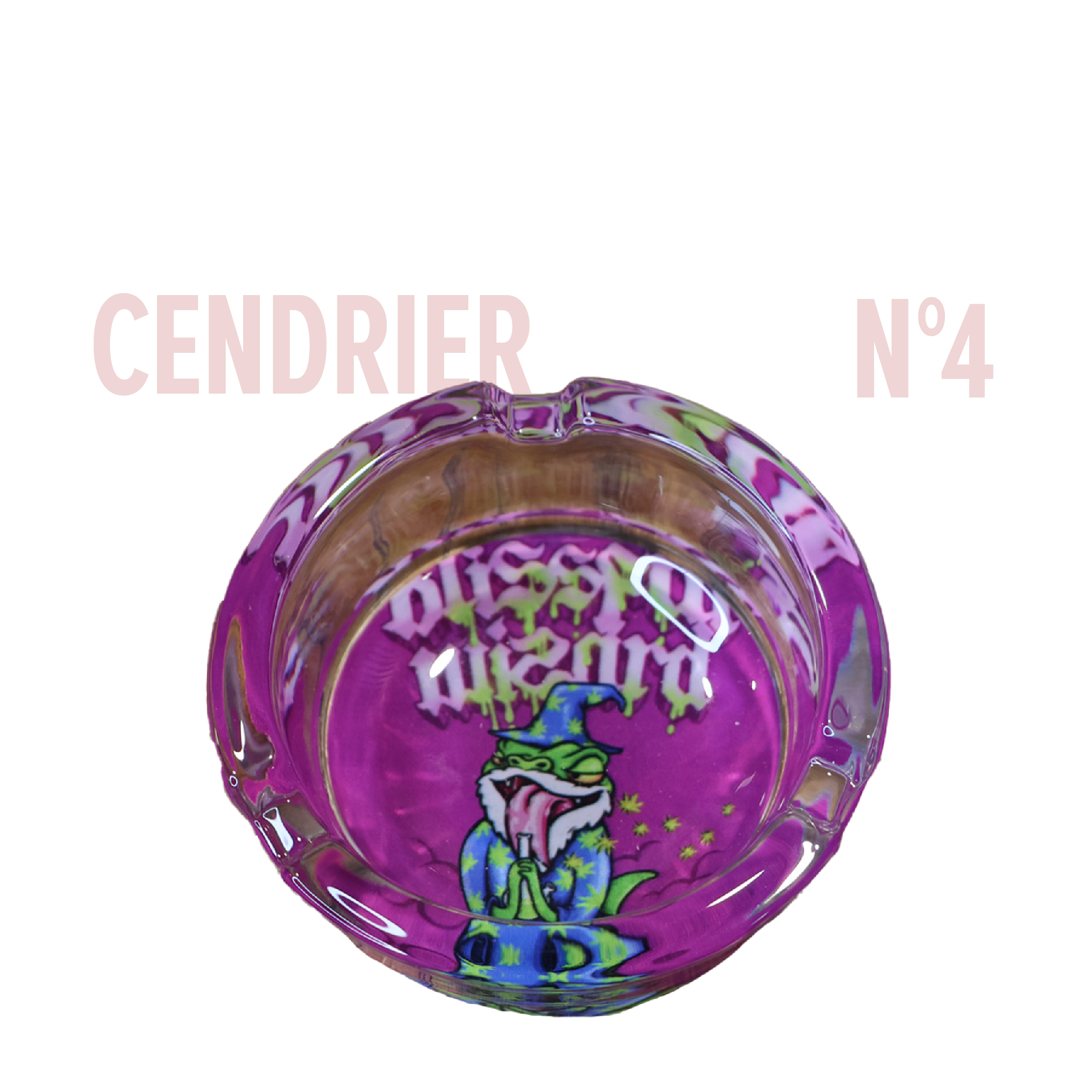 cendrier en verre avec illustration cendrier en verre avec illustration