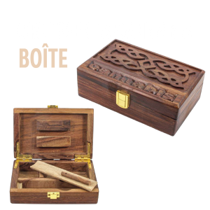 boite de rangement en bois ornements cannabis