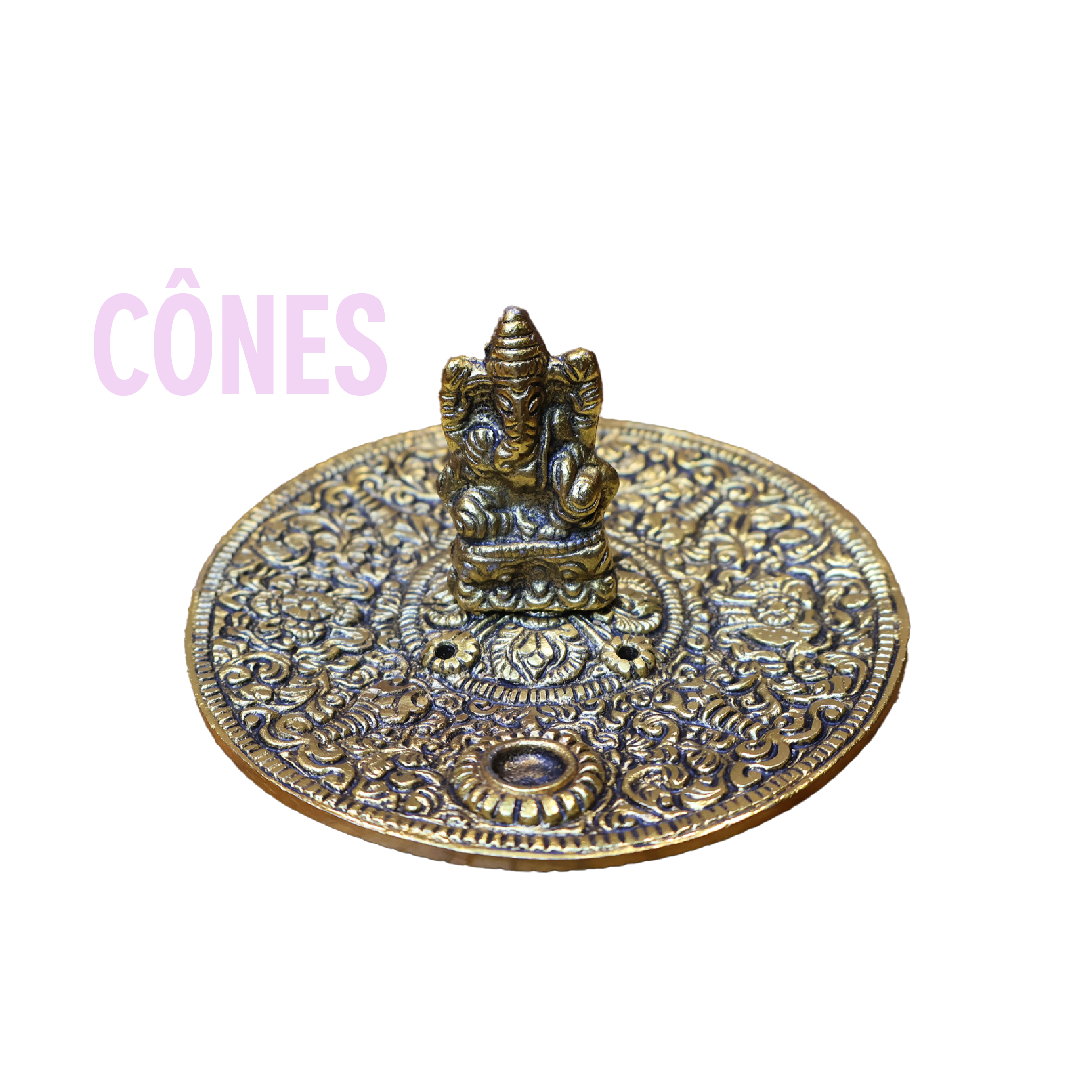 auto draft porte encens doré cones