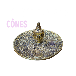 porte encens doré aluminium cones