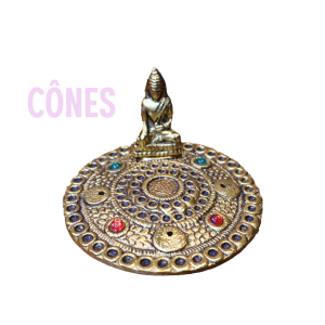 porte encens doré aluminium cones