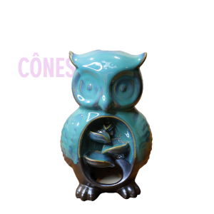 porte encens hibou effet cascade cônes