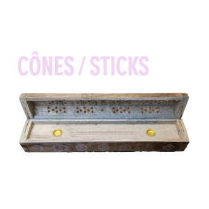 porte encens bois cones et sticks batons