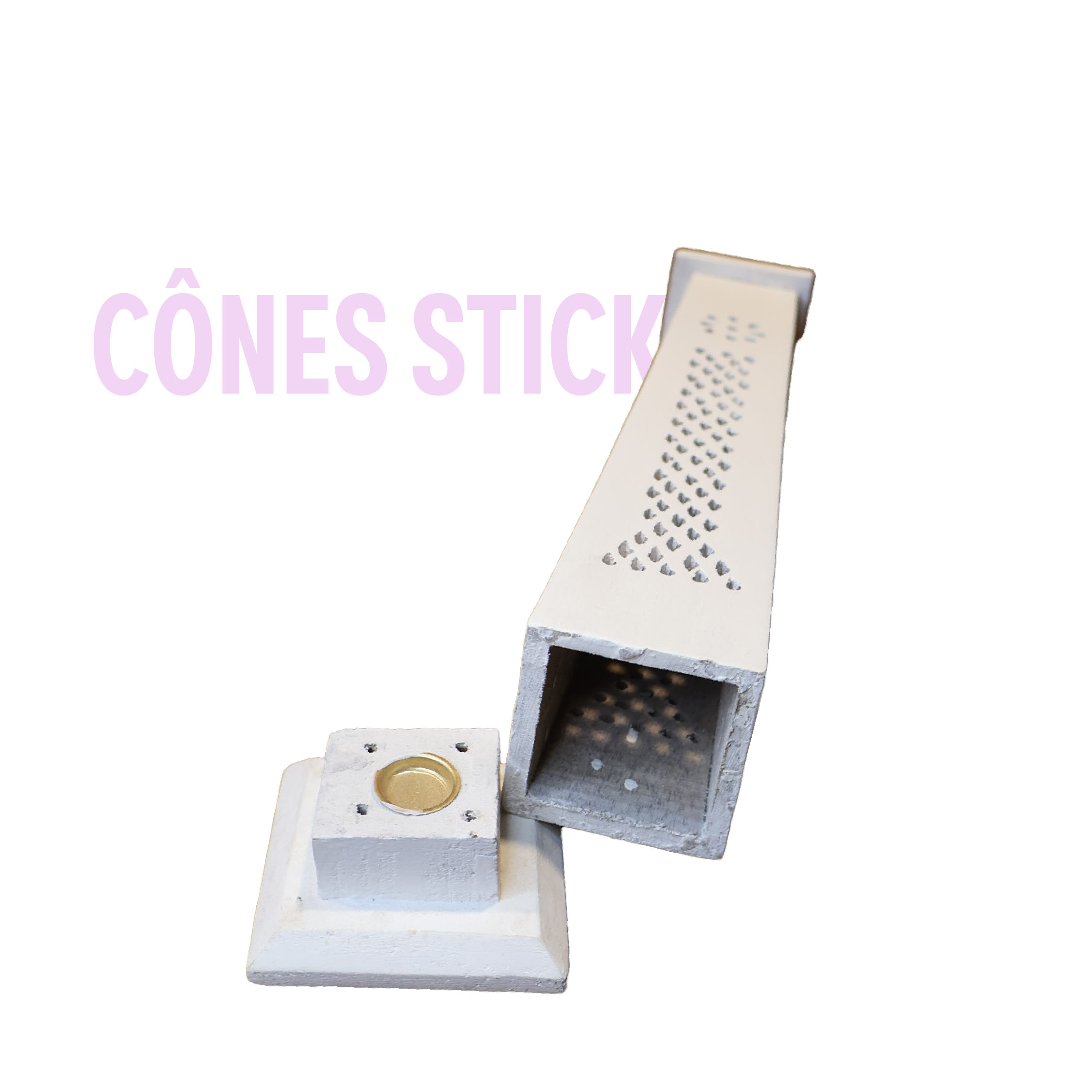 auto draft porte encens bois batons stick et cones tour blanc