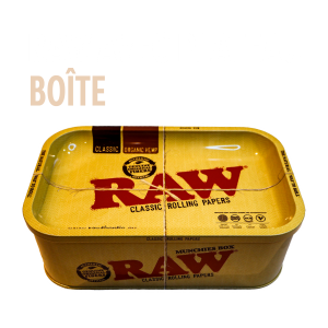 boîte en métal raw avec plateau