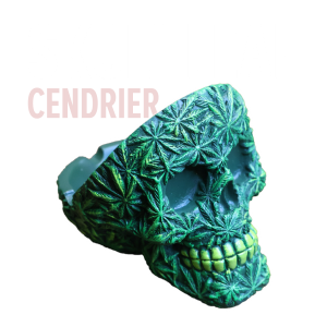cendrier skull leaf résine