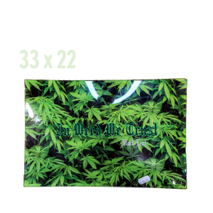 plateau en verre black leaf large